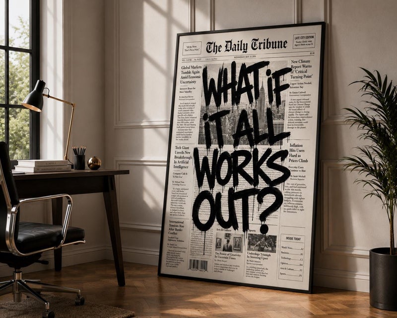 TNESSENTIAL Motivational Framed Canvas, Vintage Newspaper Typography Print - Image 2