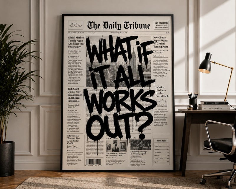 TNESSENTIAL Motivational Framed Canvas, Vintage Newspaper Typography Print - Image 3