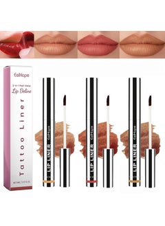 3PCS Lip LinerPeel Off Lip Liner Tattoo Peel Off Lip Stain Long Lasting Lip Stain Peel Off Infused with Hyaluronic Acid  Vitamin E Makeup Gift for Women