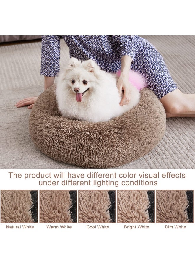 MIXJOY MIXJOY Orthopedic Dog Bed Comfortable Donut Cuddler Round Ultra Soft Washable Cat Cushion Bed (20''/23''/30'') (23'', Brown) - Image 5