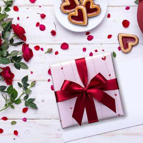 Festiko® Red Heart Gift Wrapping Paper Sheets (Pack of 10 Sheets), Valentine's Day Wrapping Paper, Love Theme Printed Wrapping Papers - Image 5