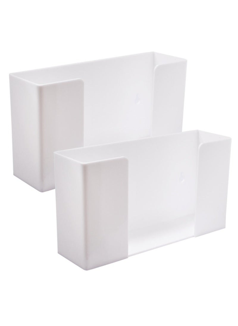 White Acrylic Single Glove Dispenser Holder Wall Mounted Organizer for Food Service, Lab, Medical Office, Pack of 2 unit - Image 1