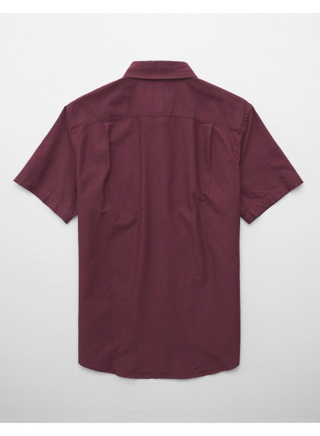 American Eagle AE Short-Sleeve Slim Fit Button-Up Shirt  - Image 3