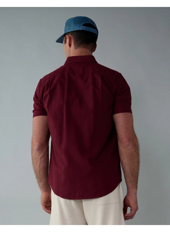 American Eagle AE Short-Sleeve Slim Fit Button-Up Shirt  - Image 2