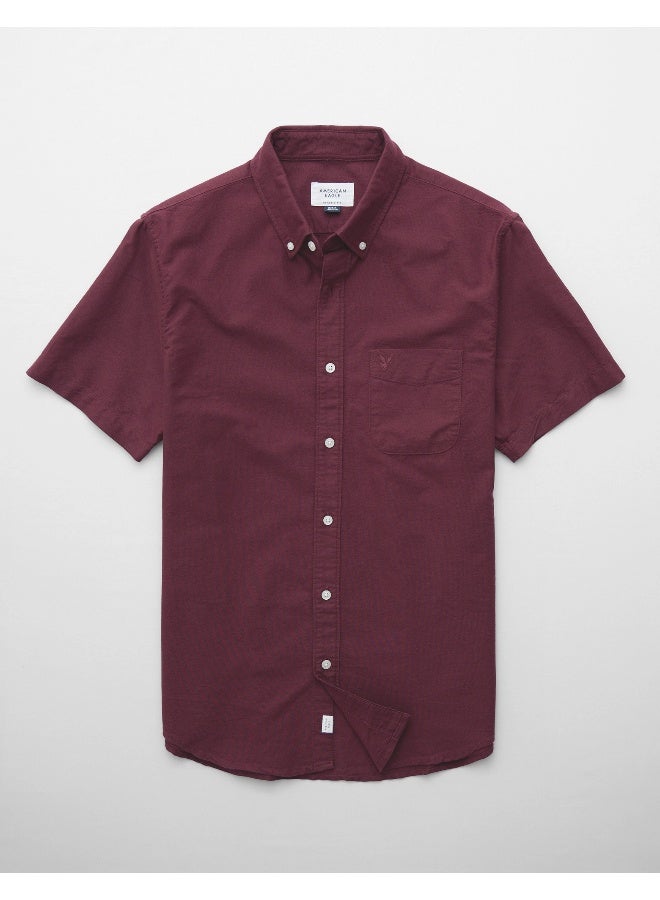 American Eagle AE Short-Sleeve Slim Fit Button-Up Shirt  - Image 4