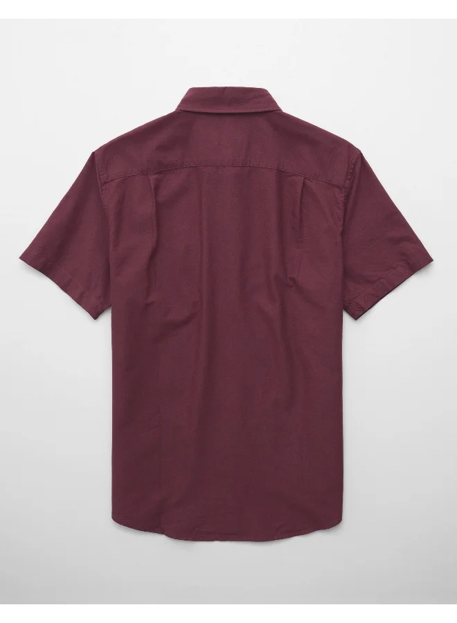 American Eagle AE Short-Sleeve Slim Fit Button-Up Shirt
