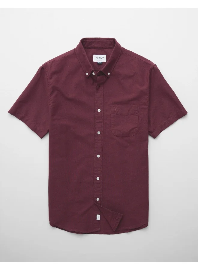 American Eagle AE Short-Sleeve Slim Fit Button-Up Shirt