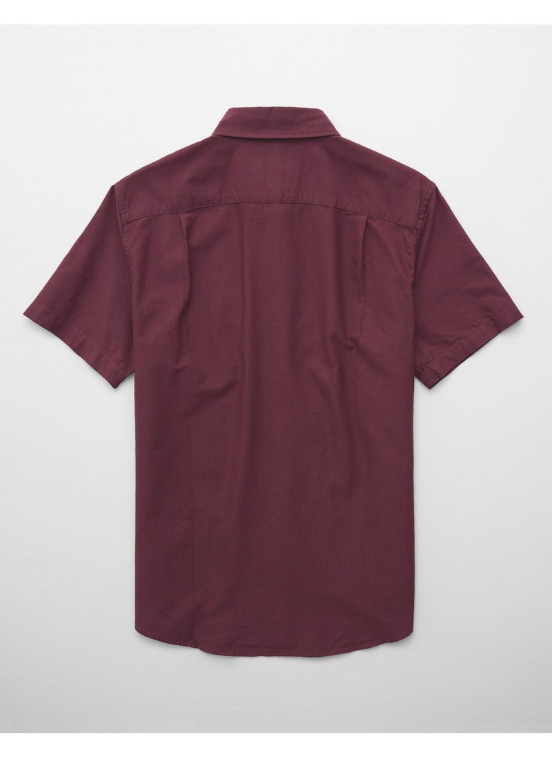 American Eagle AE Short-Sleeve Slim Fit Button-Up Shirt  - Image 2