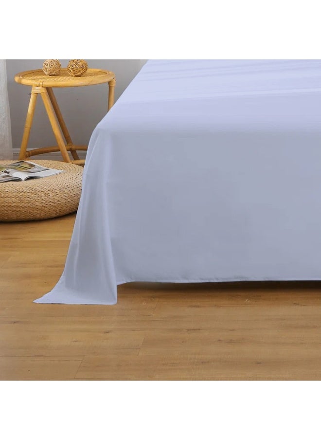 Rest Flat Bedsheet 160X220Cm Plush Sky Blue Breathable Machine Washbale Bedsheet Extra Soft Easy Fit Highly Breathable Bedding & Linen Cover  - Image 1