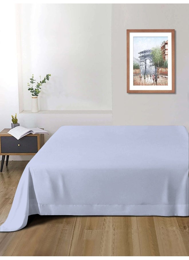 Rest Flat Bedsheet 160X220Cm Plush Sky Blue Breathable Machine Washbale Bedsheet Extra Soft Easy Fit Highly Breathable Bedding & Linen Cover  - Image 3