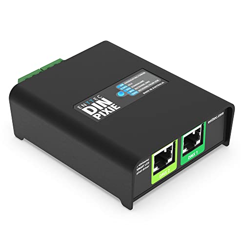 Enttec Din Pixie 73539 2-Universe DMX LED Pixel Controller, Black - Image 1