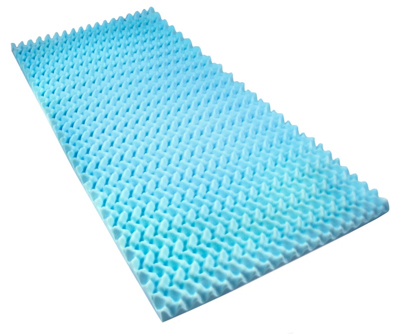 DMI DMI Foam Mattress Topper Egg Crate Foam Pad Mattress Pad and Bed Topper for Support Air Circulation Pressure Relief and Weight Distribution Hospital Size Mattress 33 x 76 x 4 Blue 