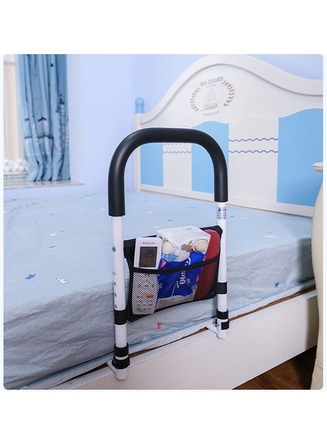 شو وو "درابزينات السرير لكبار السن: أمان مع ارتفاعات قابلة للتعديل، جيب تخزين، دعم جانبي لمساعدة كبار السن. ينزلق تحت المرتبة، عصا طبية، واقي سرير، مقابض قضبان السرير." - Image 2