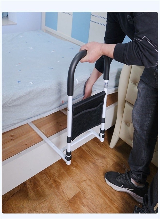 شو وو "درابزينات السرير لكبار السن: أمان مع ارتفاعات قابلة للتعديل، جيب تخزين، دعم جانبي لمساعدة كبار السن. ينزلق تحت المرتبة، عصا طبية، واقي سرير، مقابض قضبان السرير." - Image 3