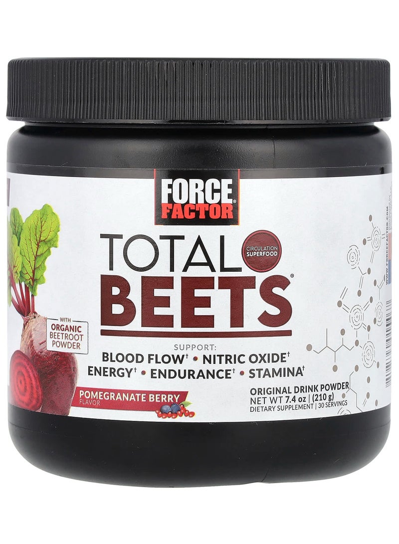 Force Factor Total Beets Original Drink Powder Pomegranate Berry  7.4 oz (210 g)