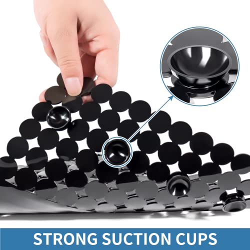 Bligli Plastic Sink Saddle, Sink Divider Mat with Strong Suction Cups, Kitchen Divided Sink Protector Mat for Glassware Dishes, Easy to Clean and No Smell, 9.5" x 12", Clear - Image 2