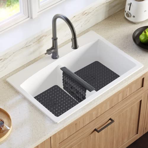 Bligli Plastic Sink Saddle, Sink Divider Mat with Strong Suction Cups, Kitchen Divided Sink Protector Mat for Glassware Dishes, Easy to Clean and No Smell, 9.5" x 12", Clear - Image 5