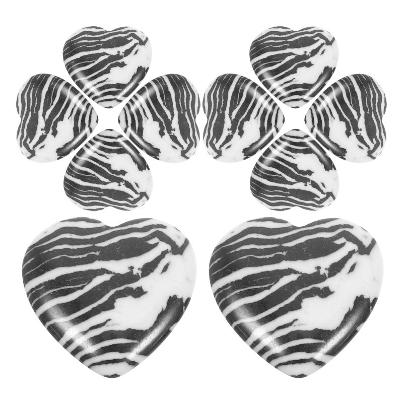10pcs Natural Polished Heart Shaped Stones For Diy Craft Decorative Heart Heart Crafts Natural Stone Decor Polished Stone Craft Stones - Image 1