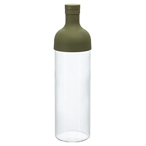 Hario Cold Brew Tea Wine Bottle, 750ml, Olive Green - Image 1