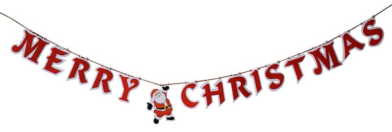 RSAAUD RSAAUD Merry Christmas Banner with Santa Clause Garland for Christmas Holiday Party Home Indoor Office Decorations Felt Christmas Decoration Banner - Image 1
