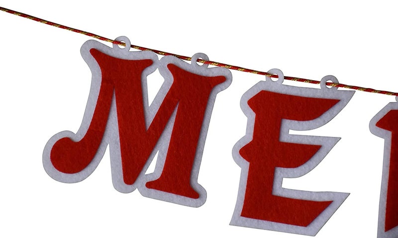 RSAAUD RSAAUD Merry Christmas Banner with Santa Clause Garland for Christmas Holiday Party Home Indoor Office Decorations Felt Christmas Decoration Banner - Image 2