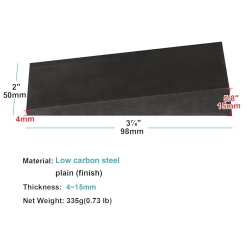 eoere 4 PCS 4" x 2" Beveled Washers 6.5 Degree Triangle Flange Shim Right Angle Underpinning Tapered Wedges, Carbon Steel - Image 2