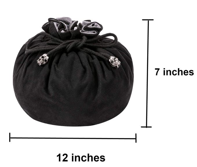 TOYFUL Large DND Dice Drawstring Bags with Pockets Black Storage Bag for RPG MTG Game Dices Capacity Over 300 Dice - Image 3
