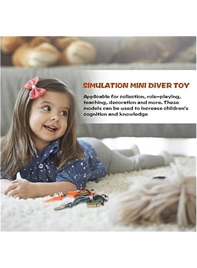 Diver with Hose Toy Squid Fish Tank Action Figure Divers: 2PCS Scale Model Sea Animals Scuba Swimmers Figures  - Image 2