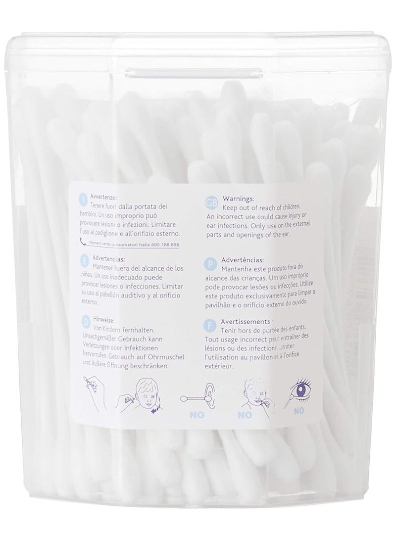 شيكو أعواد قطنية من شيكو مع واقي لتنظيف الأذن، مصنوعة من ساق ورقية، آمنة وصحية للأطفال، قابلة للتحلل الحيوي (160 قطعة) - Image 2