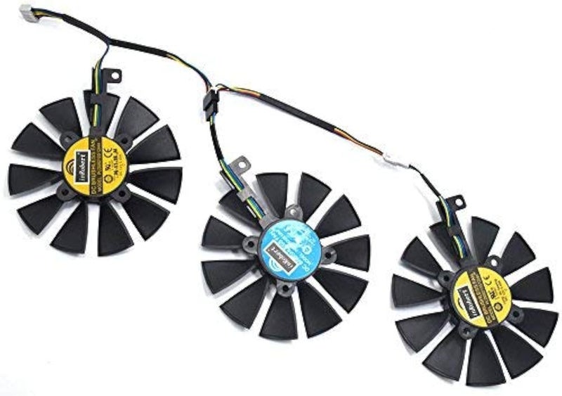 inRobert PLD09210S12HH Video Card Cooling Fan for ASUS Strix R9 390X 390 RX480 RX580 GTX 980Ti 1060 1070 1080 Graphic Card (Fan-3pcs) - Image 1