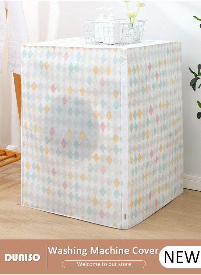 DUNISO - Washing Machine Cover, Full-automatic Roller Washing Machine Cover with Zipper, Waterproof Sunscreen and Dustproof Protection Cover for Most Front Load Washer and Dryer - Image 1
