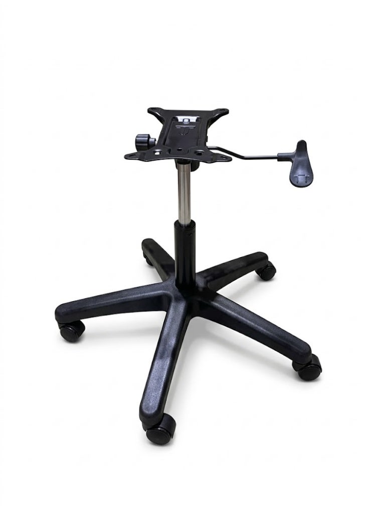 Office chair foundation made of machine hydraulic column and plastic star with wheel - Image 1