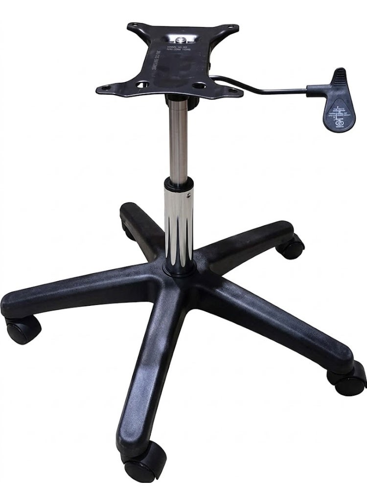 Office chair foundation made of machine hydraulic column and plastic star with wheel - Image 2