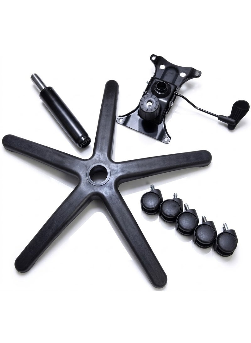 Office chair foundation made of machine hydraulic column and plastic star with wheel - Image 3