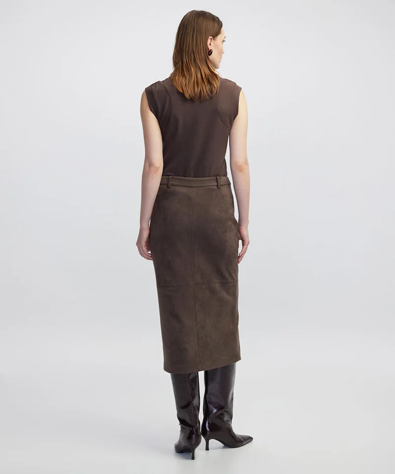 Ipekyol  Suede-Effect Midi Skirt for Women | Best Price UAE