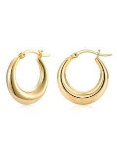 Fayrouz Jewellery Chunky Gold Hoop Earrings for Women 14K Gold Plated  - Image 1