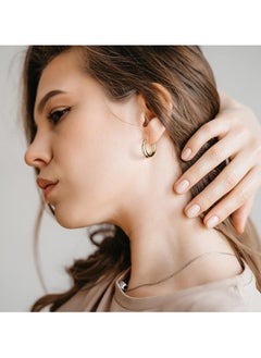 Fayrouz Jewellery Chunky Gold Hoop Earrings for Women 14K Gold Plated  - Image 2