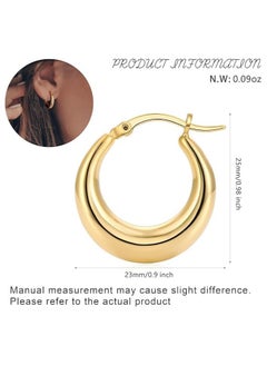Fayrouz Jewellery Chunky Gold Hoop Earrings for Women 14K Gold Plated  - Image 4