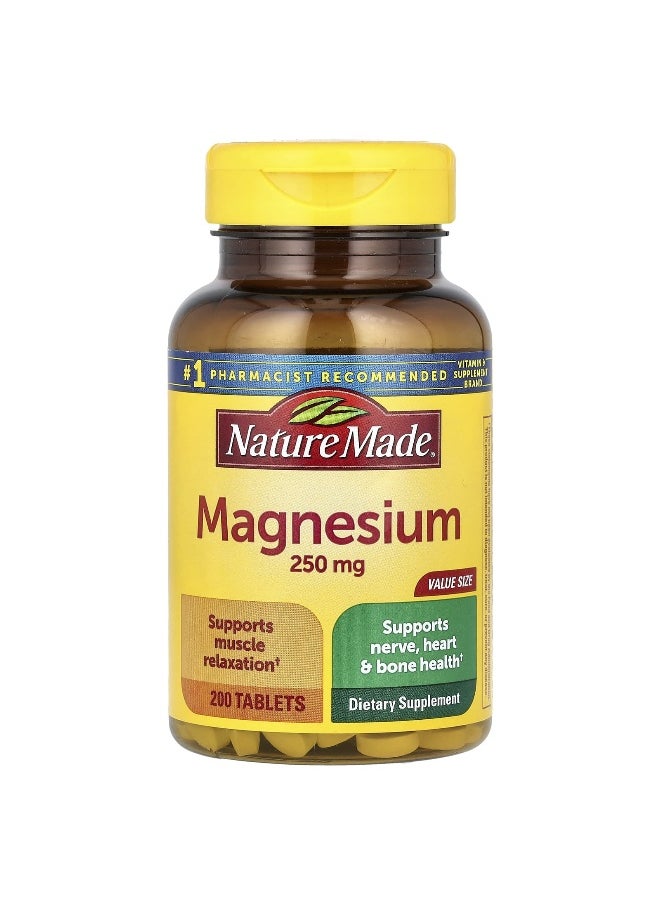 Nature Made Nature Made, Magnesium, 250 mg, 200 Tablets  - Image 1