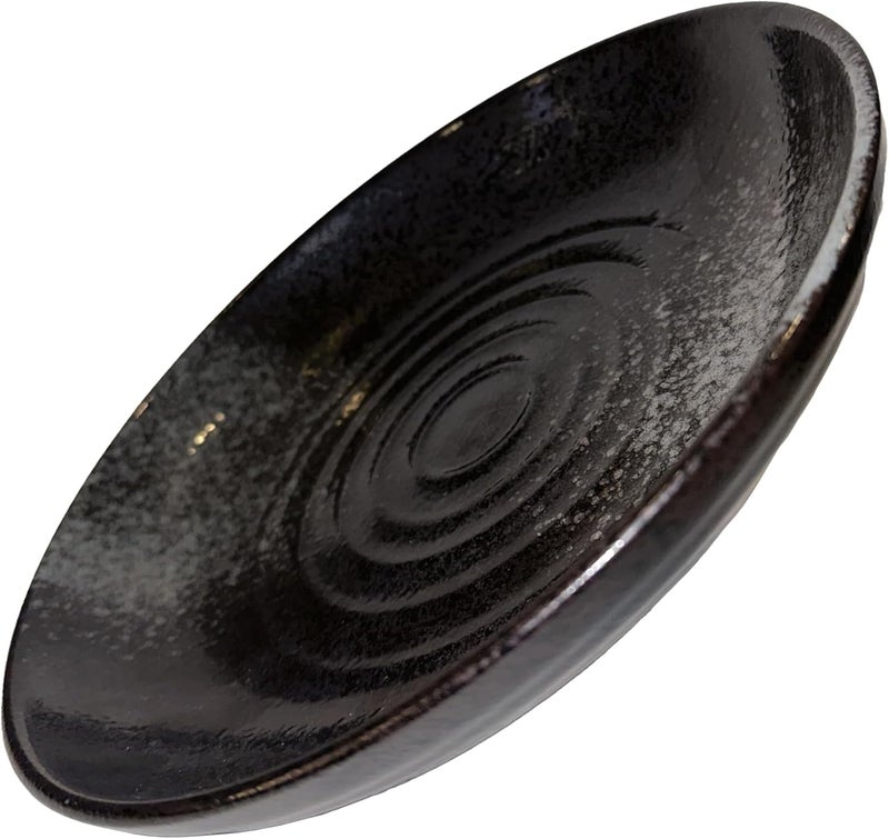 Zena 9 Stylish Japanese Swirl Plate Set of 4 Black  Great for serving Brrakfast Lunch Dinner  Kitchen Set  Home - Image 2