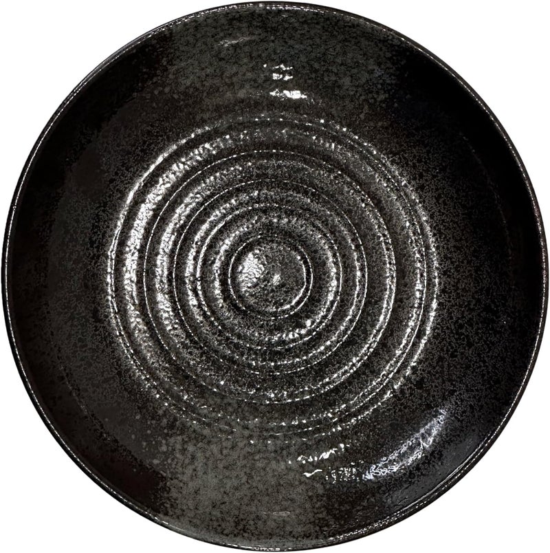 Zena 9 Stylish Japanese Swirl Plate Set of 4 Black  Great for serving Brrakfast Lunch Dinner  Kitchen Set  Home - Image 3