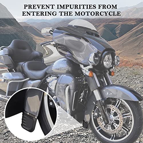 VEISUTOR Front Fender Skirt Trim for Harley Davison Touring models, Black Steel Front Ribbed Fender Trim Skirt for Electra Glide Road King Tri Glide Ultra Classic Limited Low 2014-2024 Accessories - Image 2