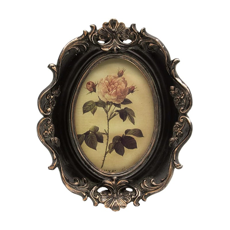 CISOO Vintage 4x6 Oval Picture Frame Antique Photo Frame Table Top Display and Wall Hanging Retro Home Decor Ornate Photo Gallery Art Black and Gold