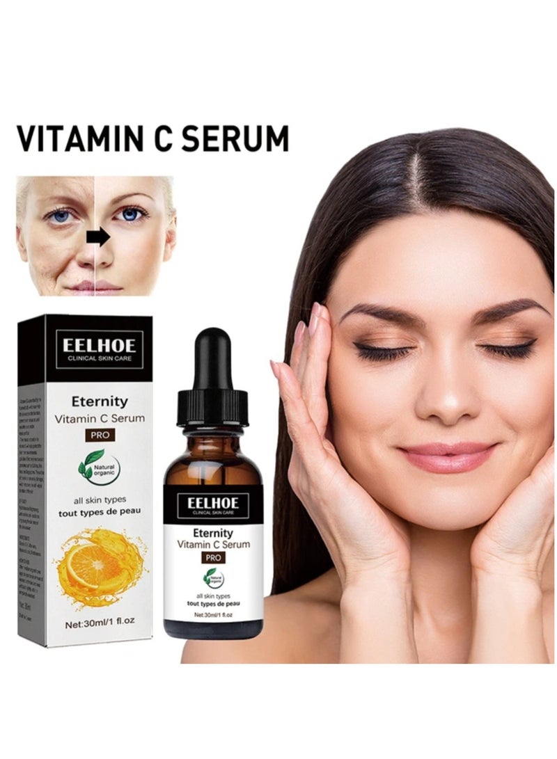 EELHOE Vitamin C Serum For All Skin Types Face Moisturizing Oil Control Shrink Pores Deep Anti Wrinkle Spots Fade Fine Line Whitening - Image 2