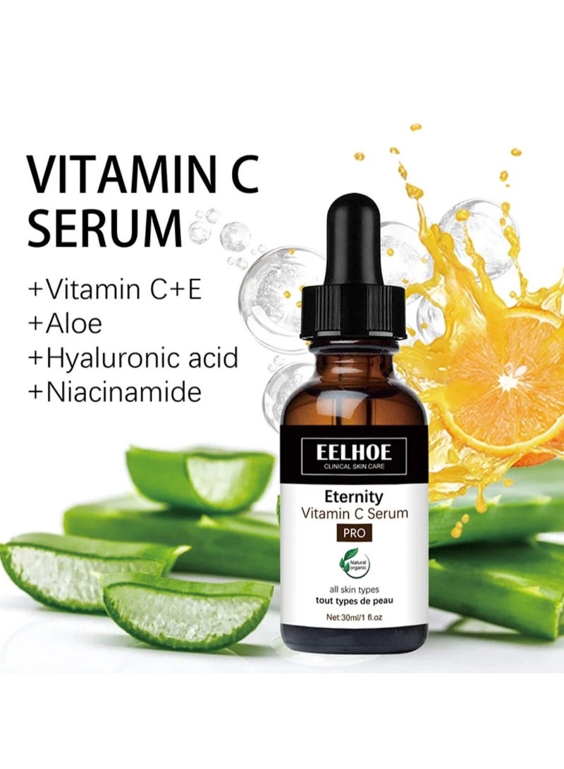 EELHOE Vitamin C Serum For All Skin Types Face Moisturizing Oil Control Shrink Pores Deep Anti Wrinkle Spots Fade Fine Line Whitening - Image 3