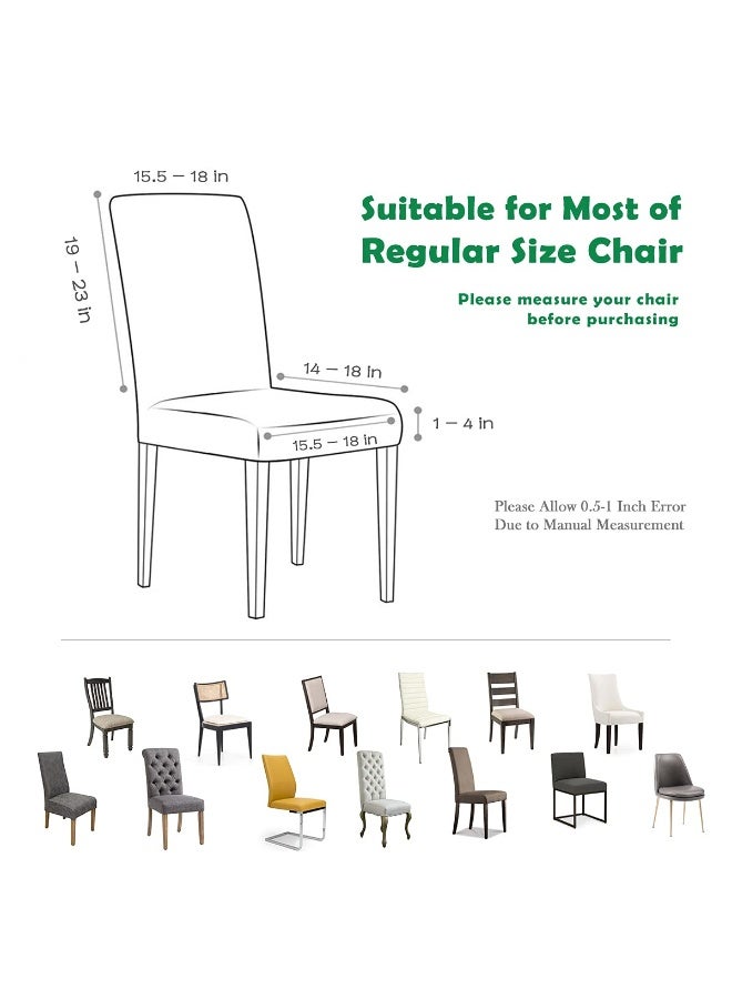 Aertiavty Chair Covers for Dining Room 6 Pack Chair Seat Cover for Dining Room Kitchen, Parsons Chair Covers Dining Chair Slipcover, Light Khaki - Image 3