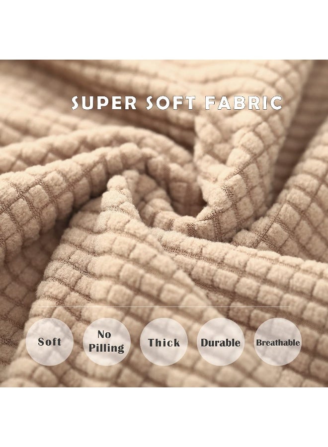 Aertiavty Chair Covers for Dining Room 6 Pack Chair Seat Cover for Dining Room Kitchen, Parsons Chair Covers Dining Chair Slipcover, Light Khaki - Image 5