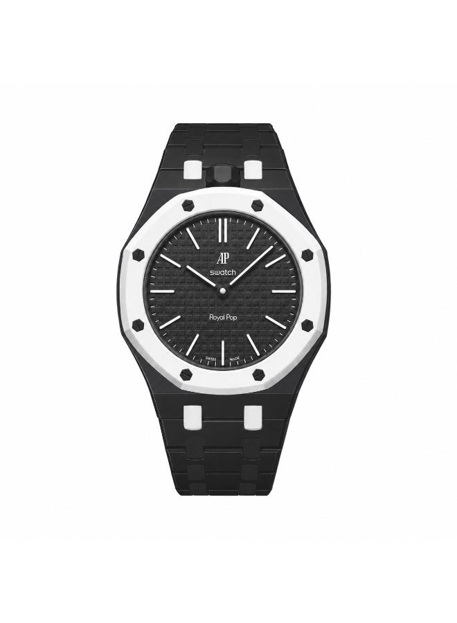 حزام ساعة سيراميك متوافق مع ساعة AP x Swatch Royal Pop – حزام بديل مقاوم للماء بتصميم تاج عند موضع الساعة 12 - Image 4
