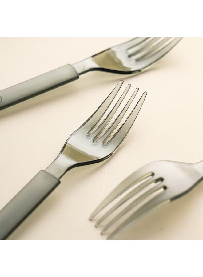 Jiamo Disposable Forks, 50 Individually Wrapped, Takeout Plastic Thickened Forks, High-quality Hard Frosted Steak Knife And Fork Set - Image 2
