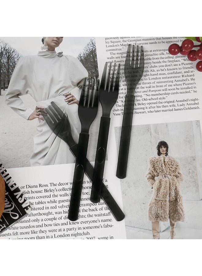 Jiamo Disposable Forks, 50 Individually Wrapped, Takeout Plastic Thickened Forks, High-quality Hard Frosted Steak Knife And Fork Set - Image 5